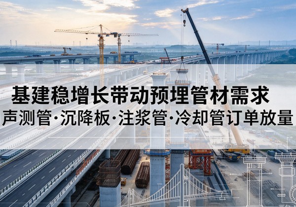 孟州基建稳增长带动预埋监测管材需求，声测管、沉降板、注浆管订单持续放量